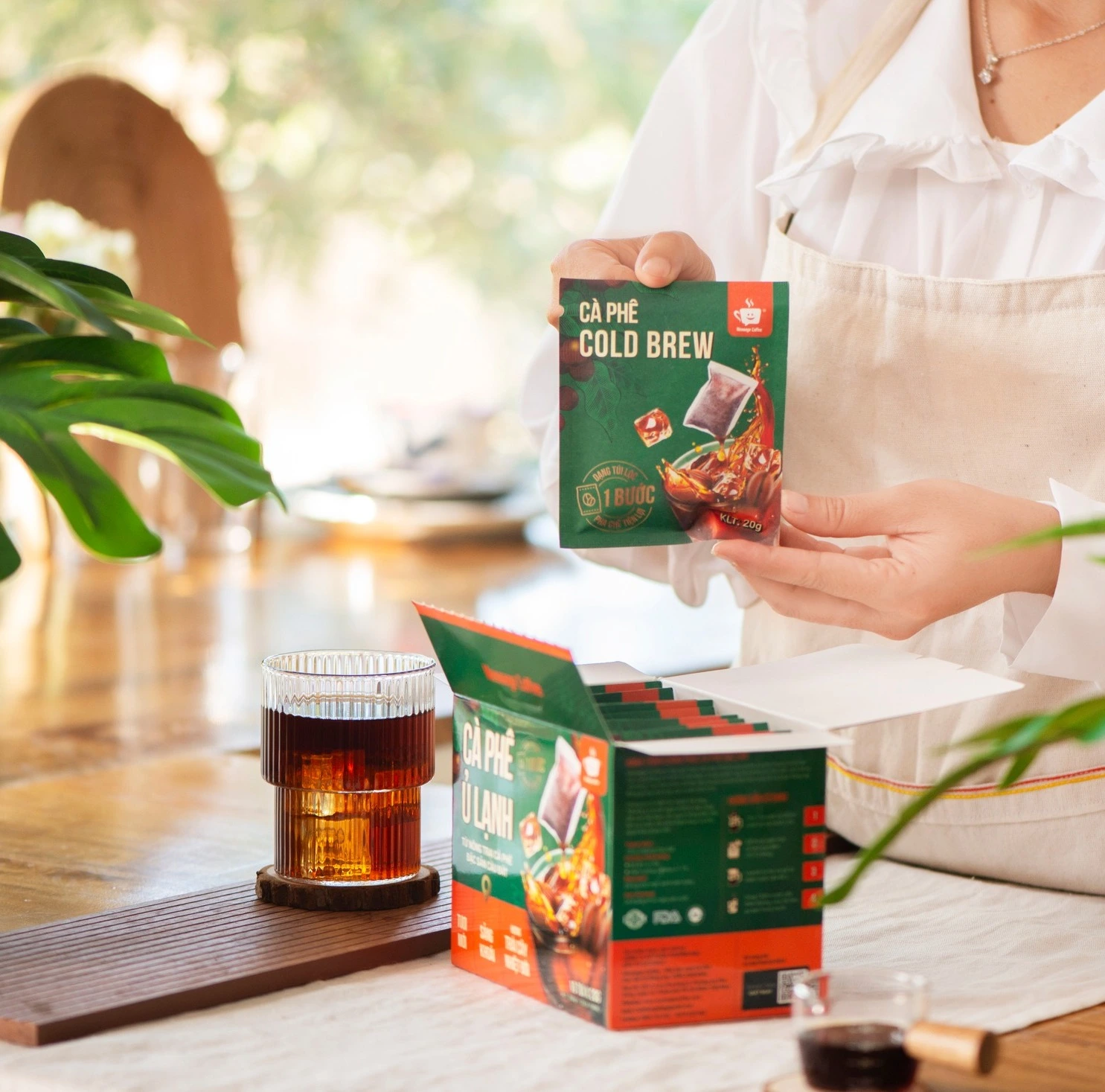 Cà phê Cold Brew túi lọc Arabica Cầu Đất tiện lợi một bước pha chế cho người bận rộn từ Message Coffee